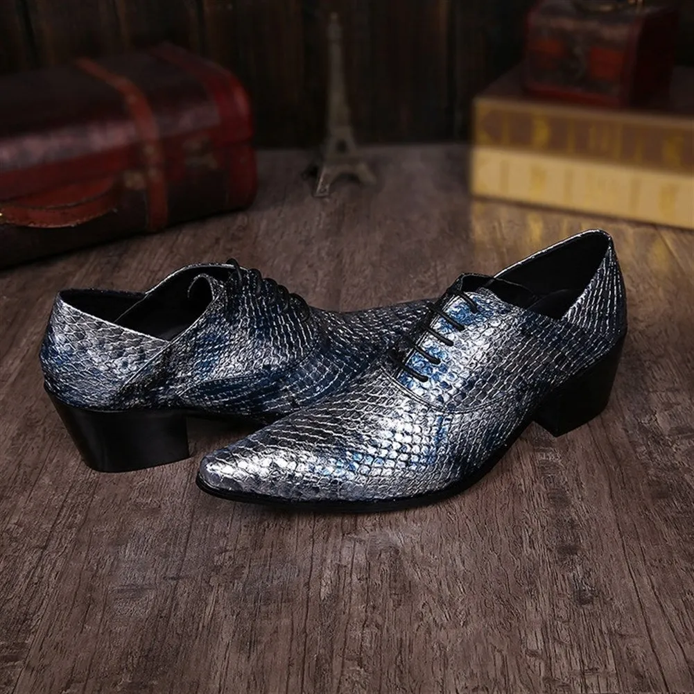 Low Top Animal Pattern Pointed Men Oxford Shoes