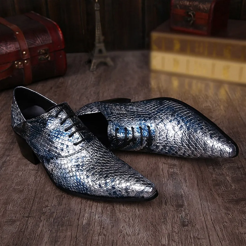 Low Top Animal Pattern Pointed Men Oxford Shoes