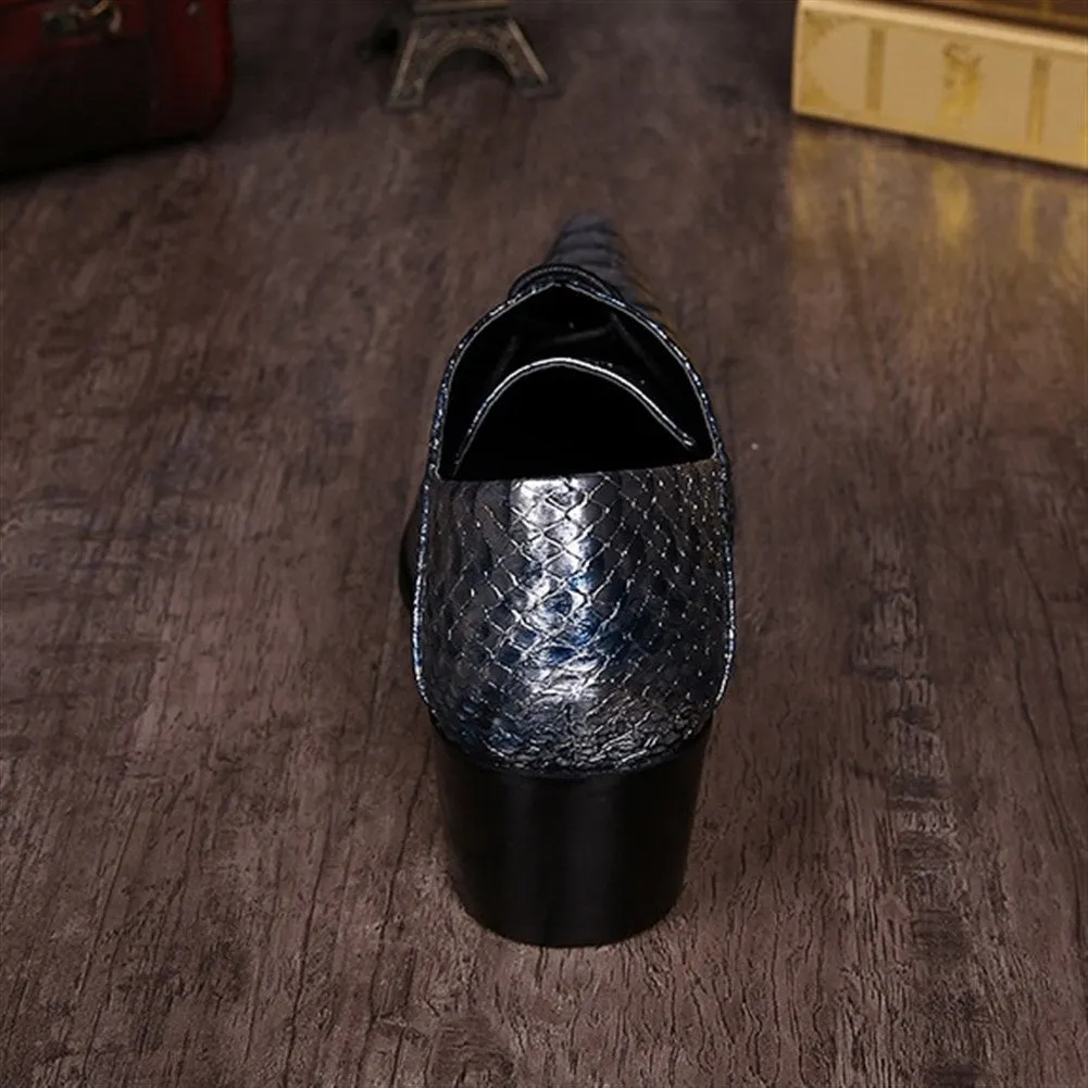 Low Top Animal Pattern Pointed Men Oxford Shoes