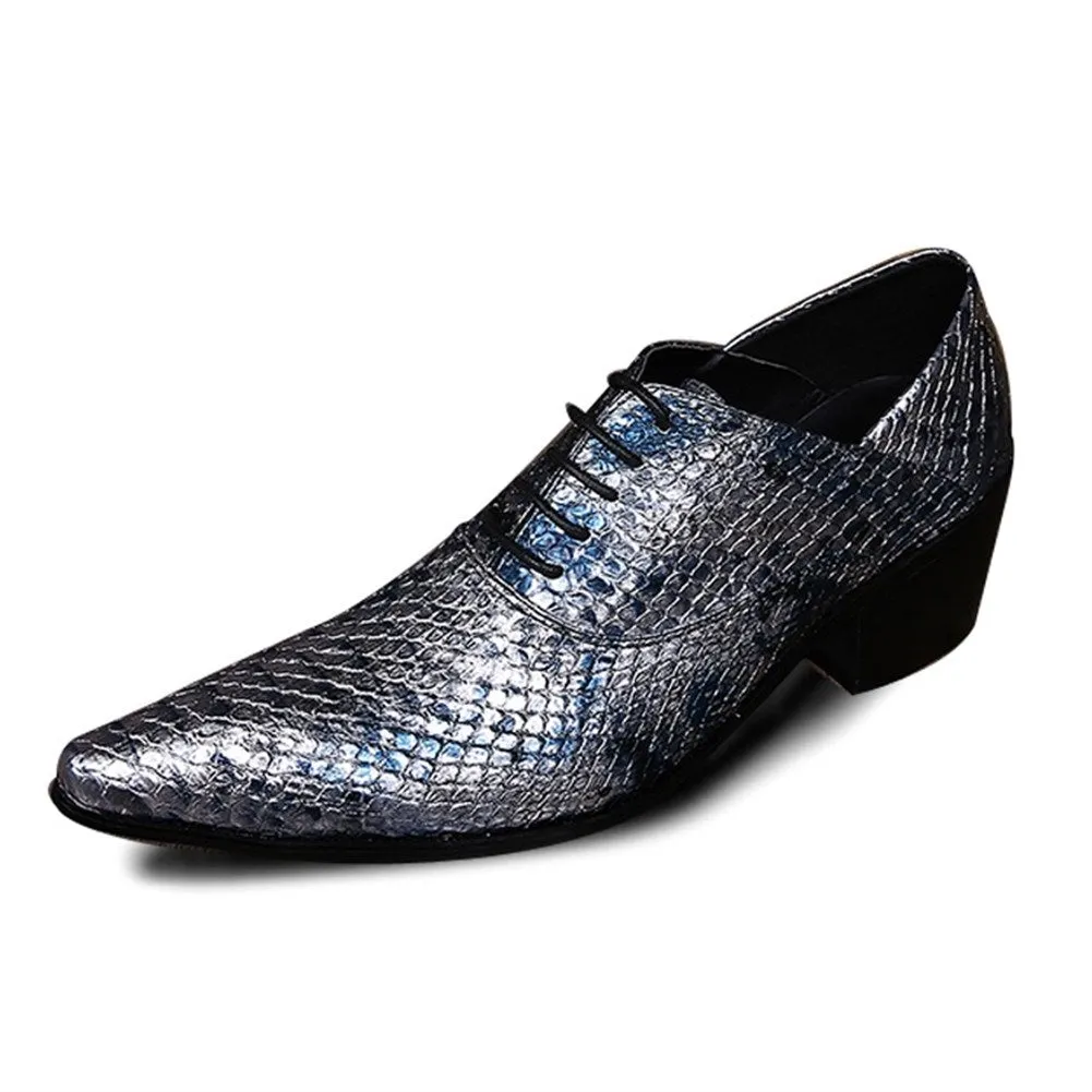 Low Top Animal Pattern Pointed Men Oxford Shoes