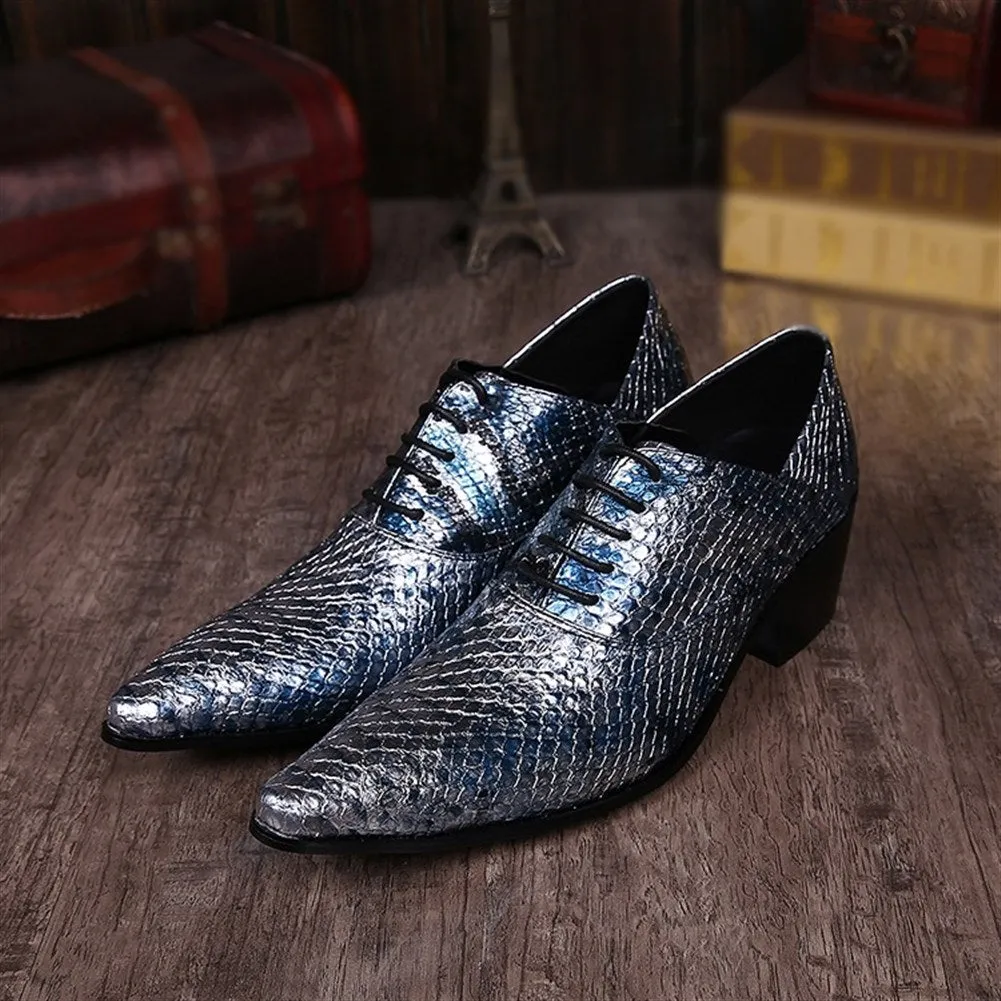 Low Top Animal Pattern Pointed Men Oxford Shoes