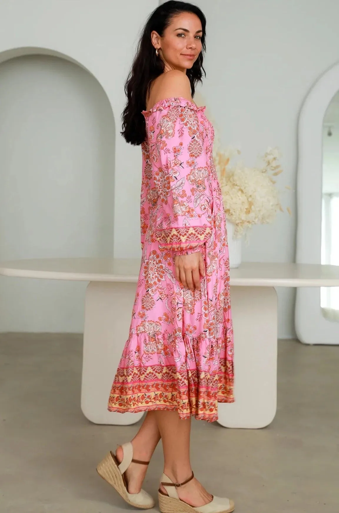 LUCIA LONG SLEEVE MIDI DRESS