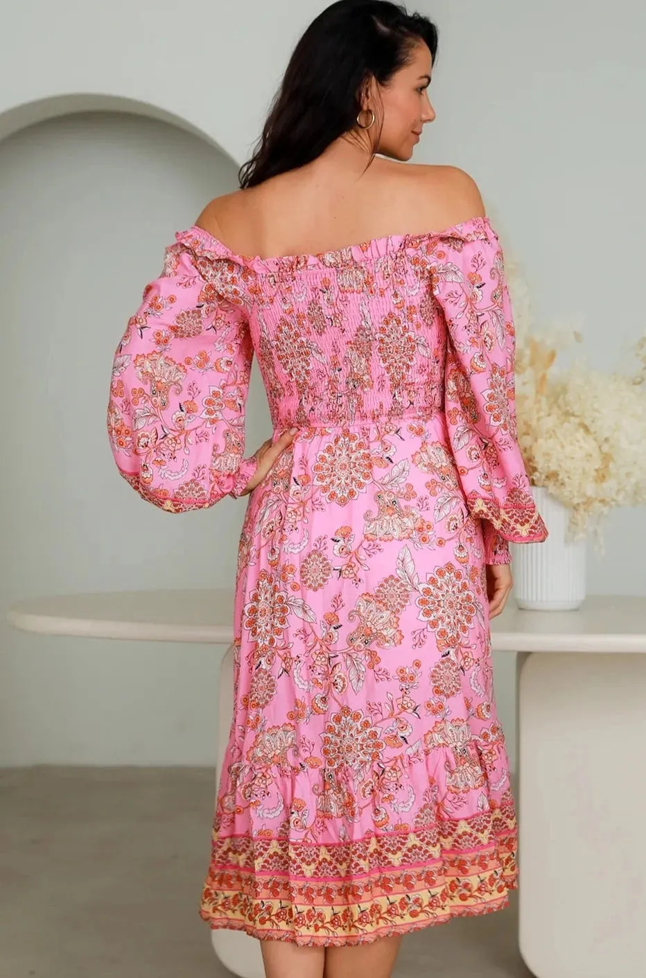 LUCIA LONG SLEEVE MIDI DRESS