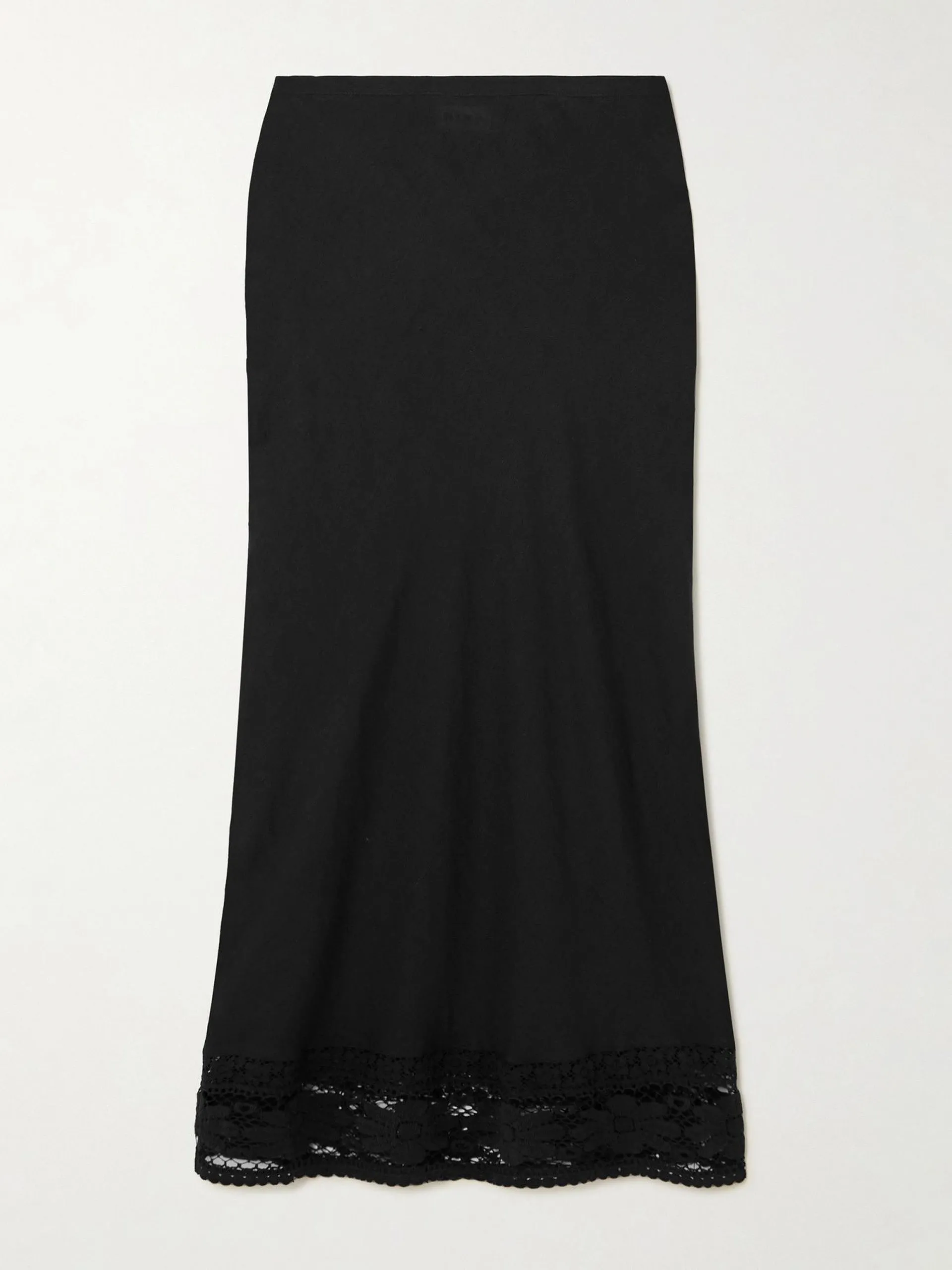 Magda lace-trimmed linen and cotton-blend midi skirt