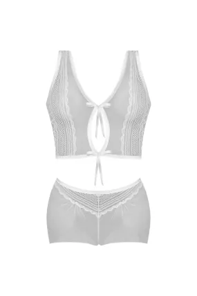 Magic Silk Modern Romance Halter & Tap Panty White