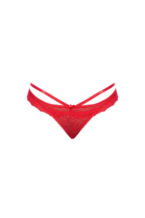 Magic Silk Ooh La Lace Peek-a-Boo Cheeky Panty Red
