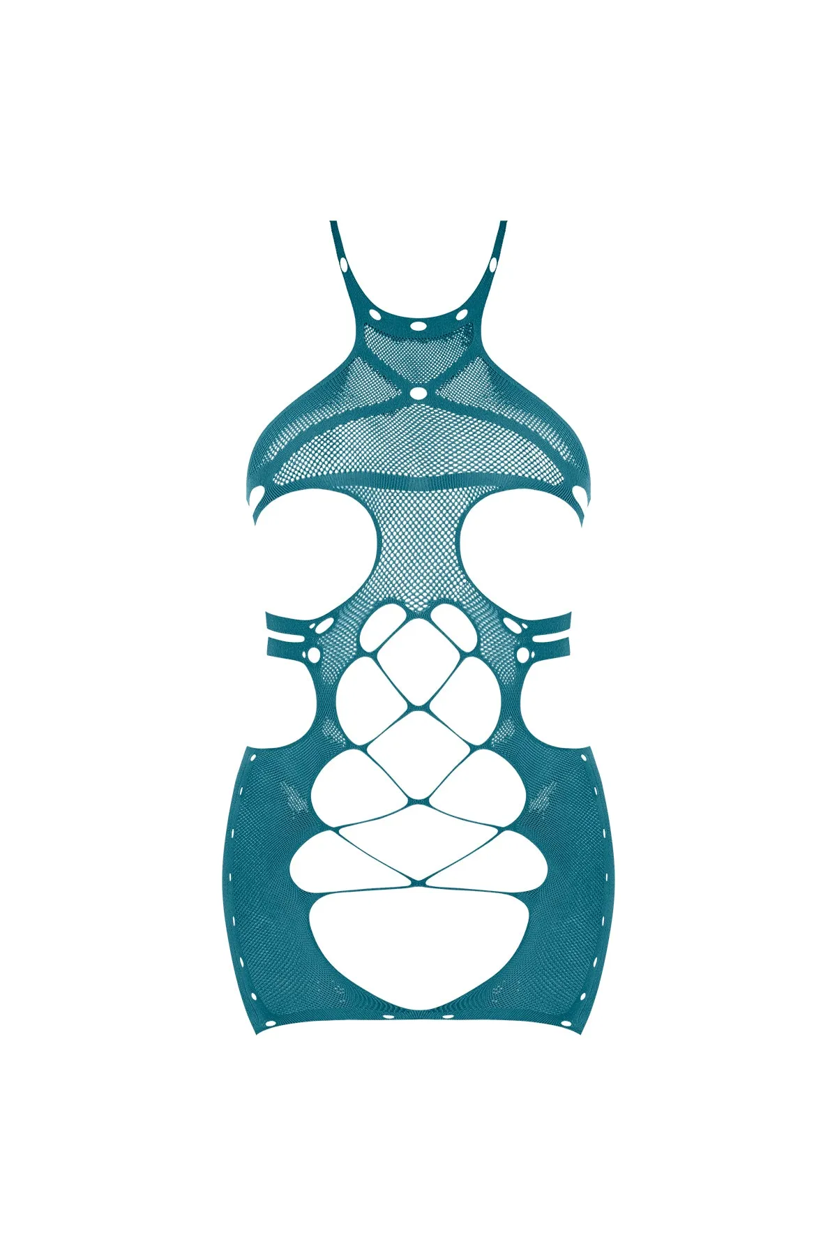 Magic Silk Seamless Halter Dress Teal OS