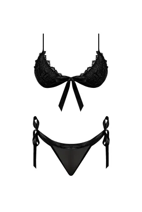 Magic Silk Sugar & Spice Ribbon-Tie Bra & Panty Set Black