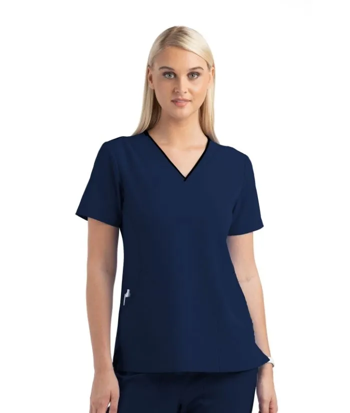 Matrix Impulse - Contrast Curved V-neck Scrub Top