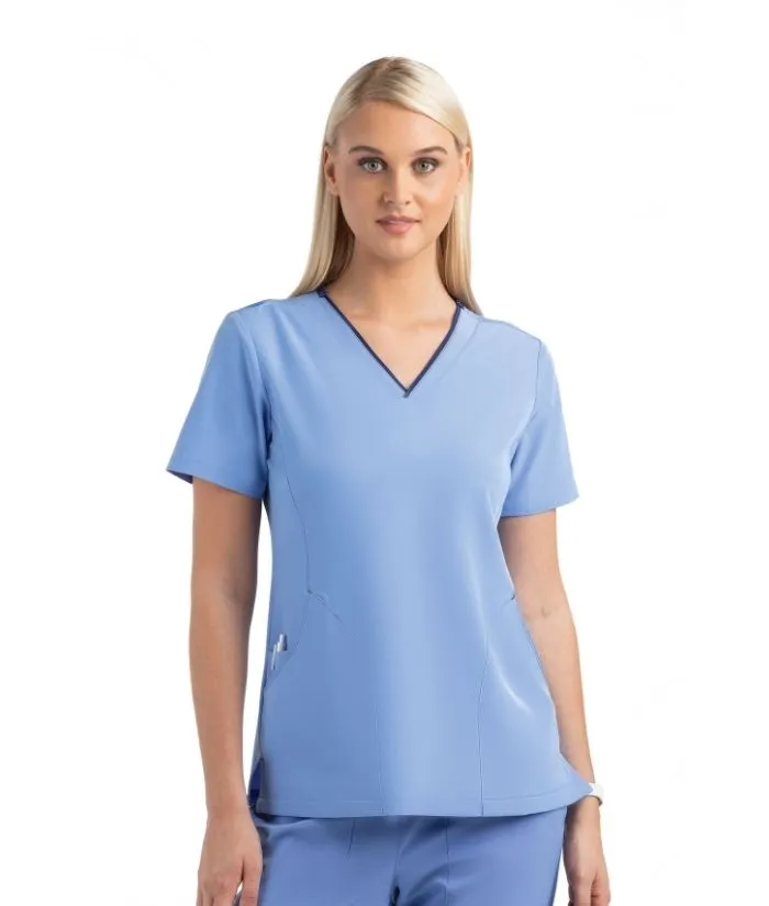 Matrix Impulse - Contrast Curved V-neck Scrub Top