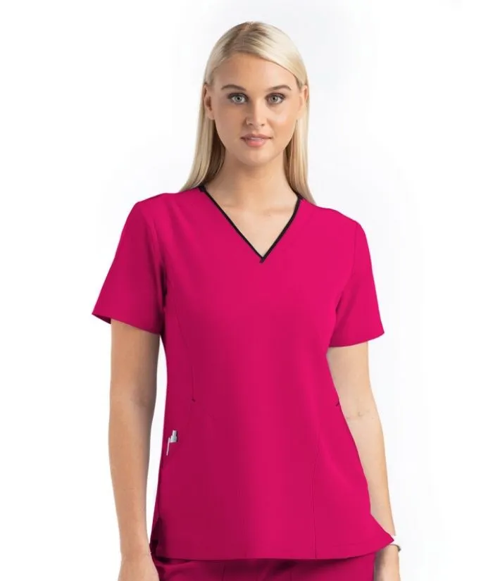 Matrix Impulse - Contrast Curved V-neck Scrub Top