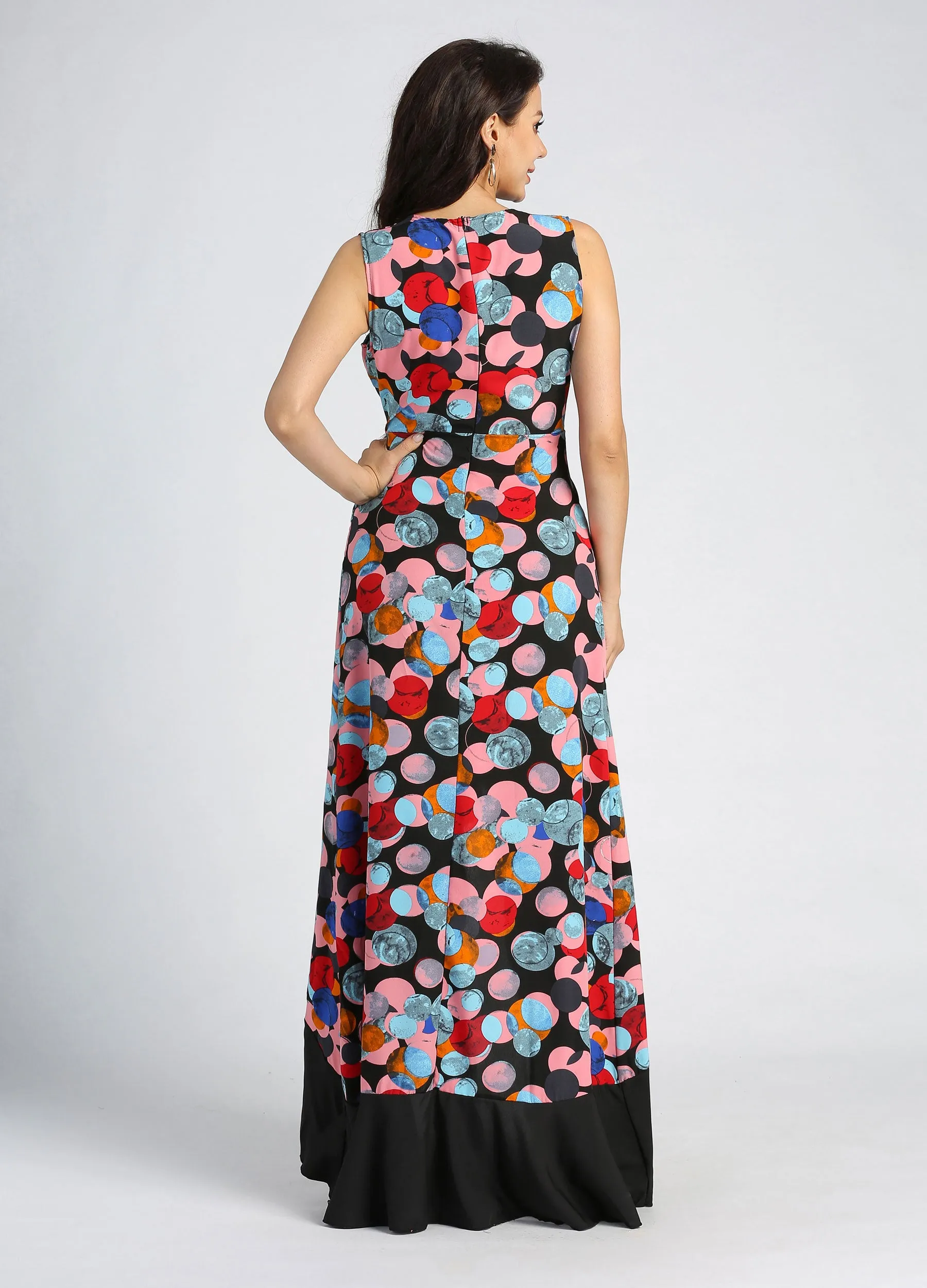 MECALA Women's Deep V-Neck Front Slit Maxi Dress