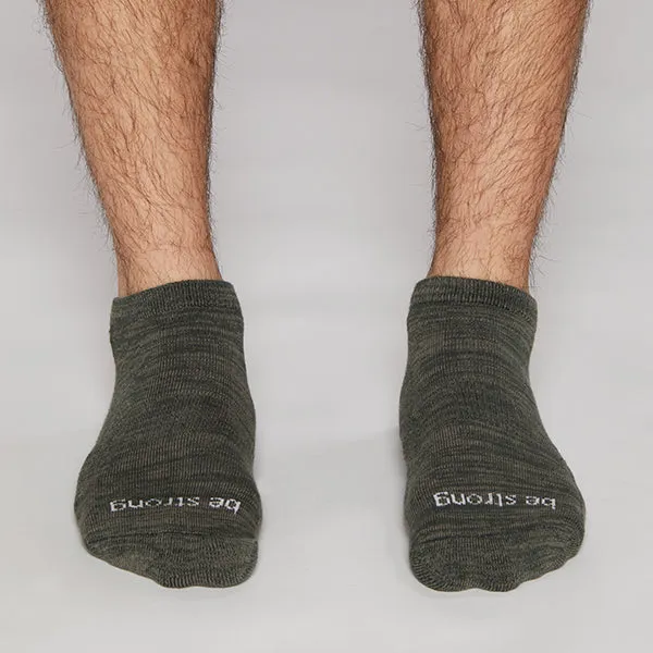 Mens Be Strong Marbled Grip Socks (Army)