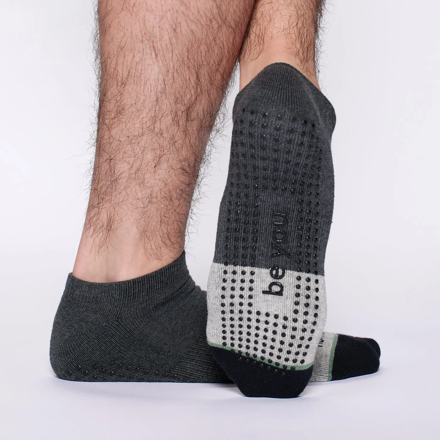 Mens Be You Grip Socks (Metal)
