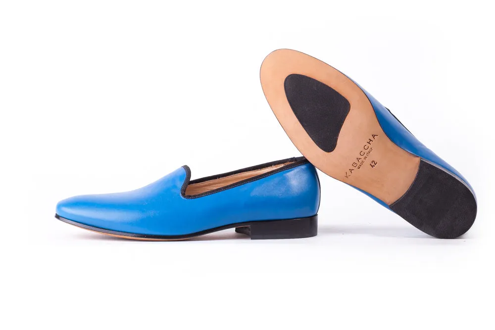 Men's Blue Slip-On with Leather Sole(EX-136)