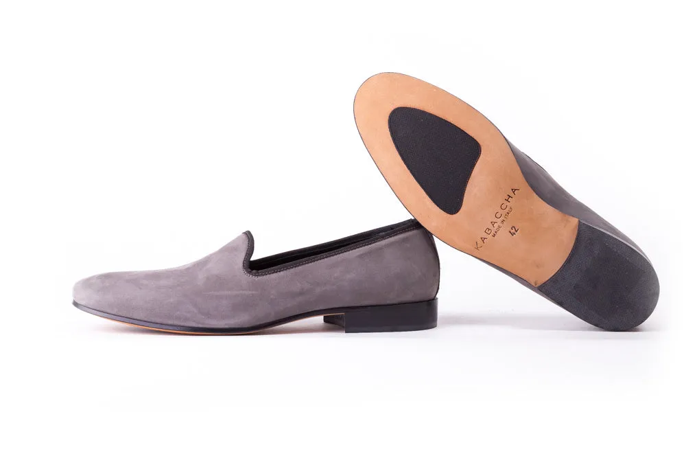 Men's Grey Velvet Slip-On with Leather Sole -(EX-135)