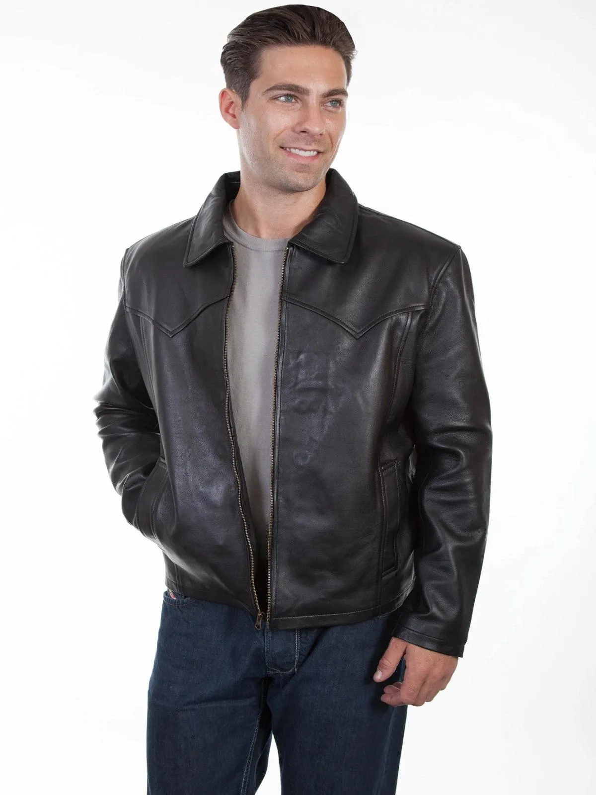 Men's Traditional Black Leather Jacket