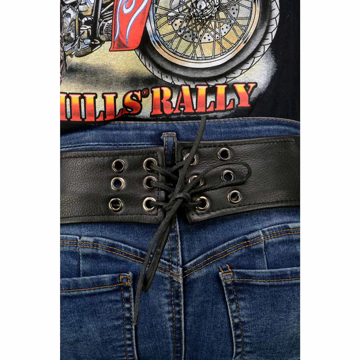Milwaukee Leather Women's Black Premium Leather Motorcycle Rider Chaps w/ Purple Crinkled Stripes-Reflective Trim MLL6500