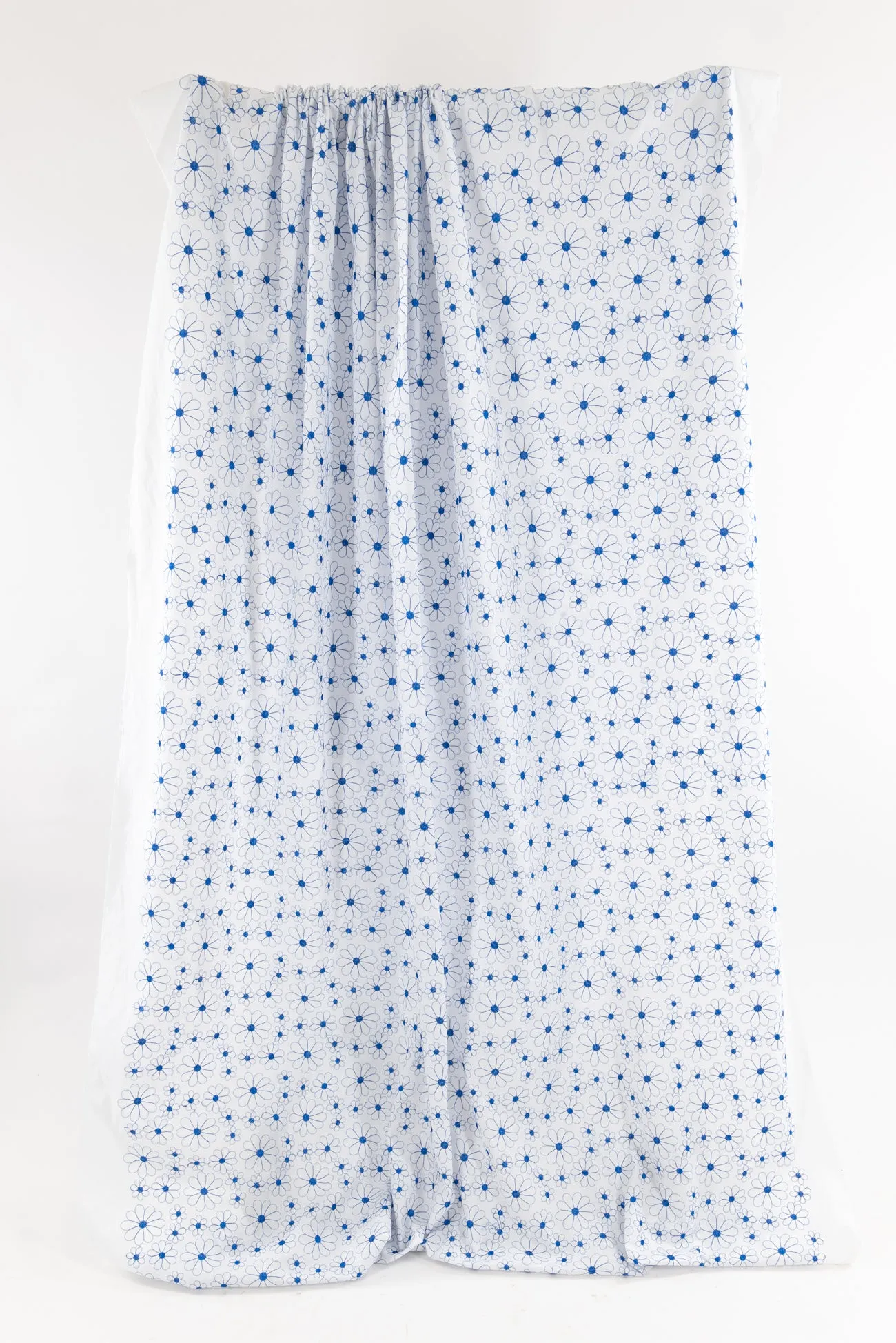 Morning Blue Embroidered Cotton