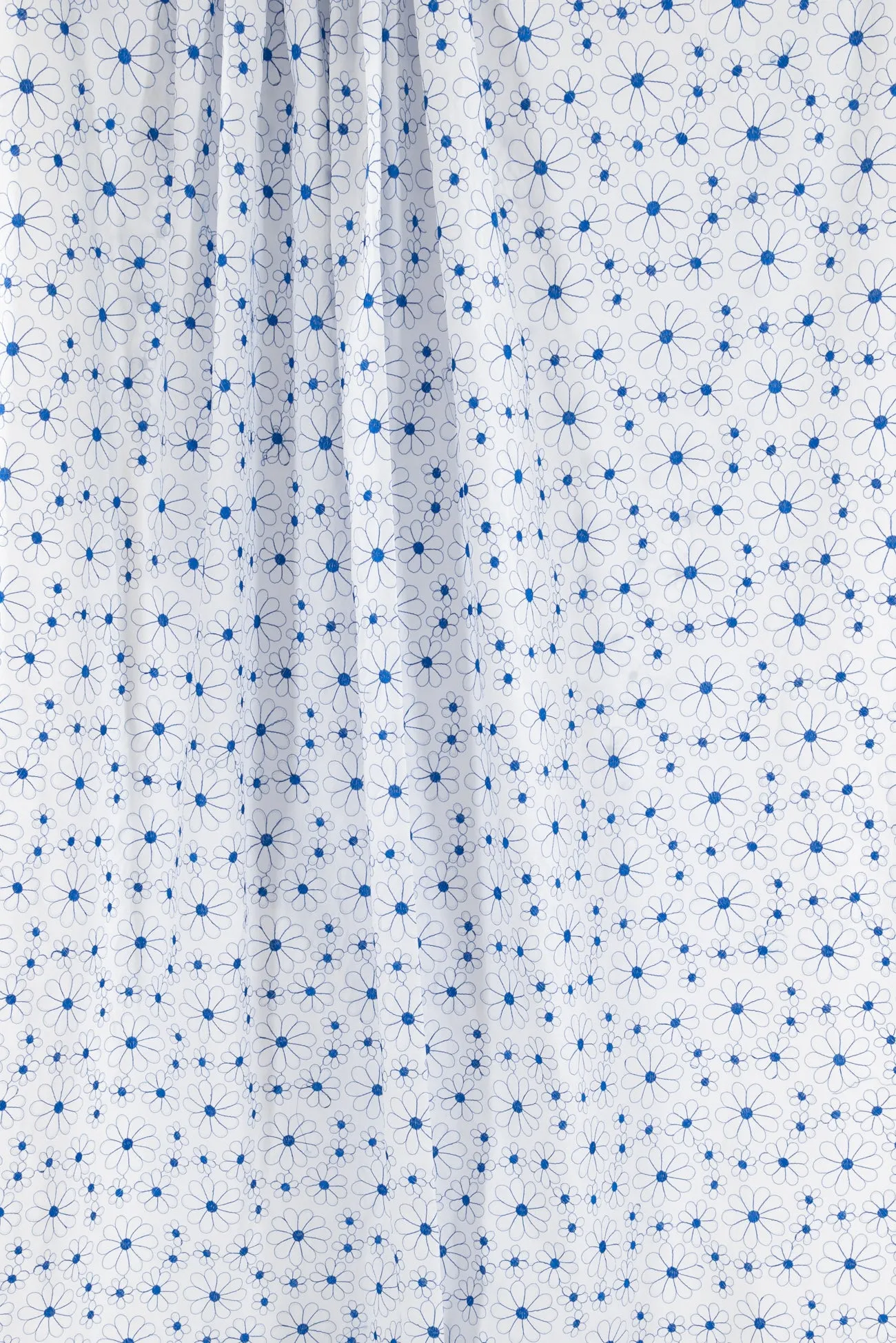 Morning Blue Embroidered Cotton