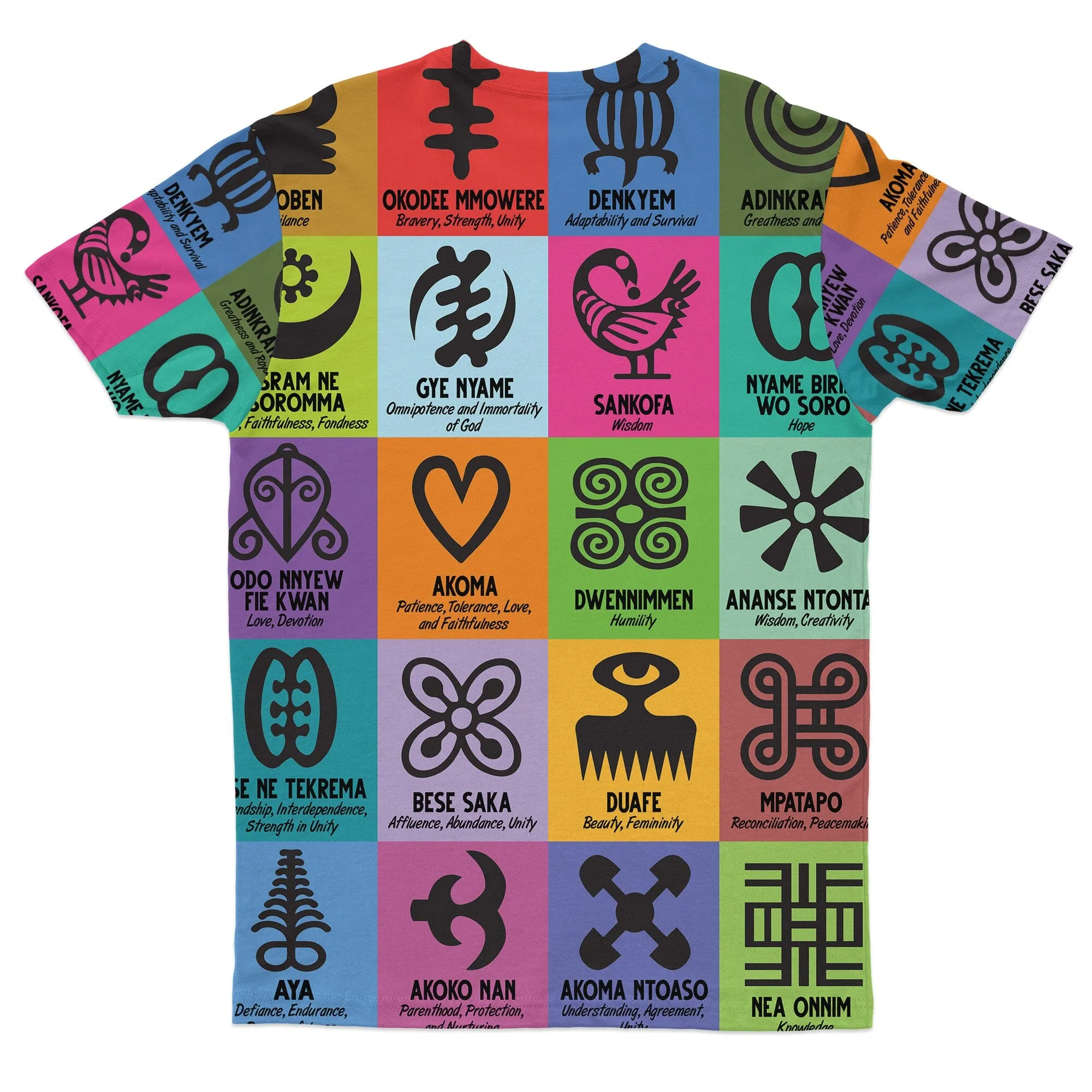 Multi Color Adinkra Symbols T-shirt and Shorts Set