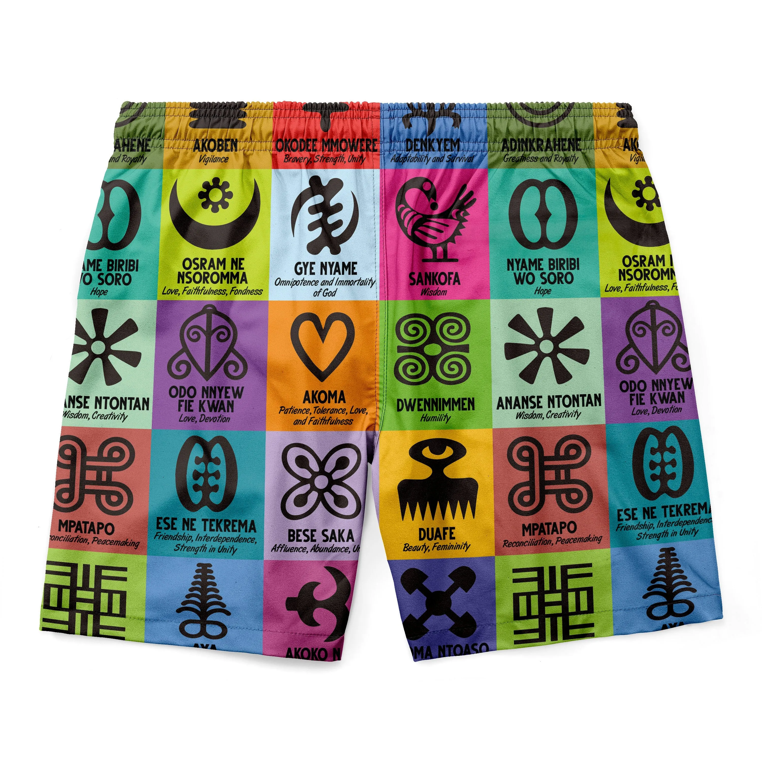 Multi Color Adinkra Symbols T-shirt and Shorts Set