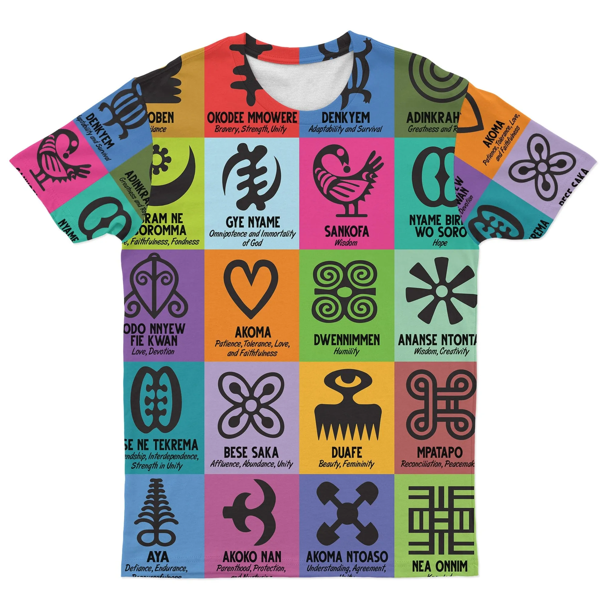 Multi Color Adinkra Symbols T-shirt and Shorts Set