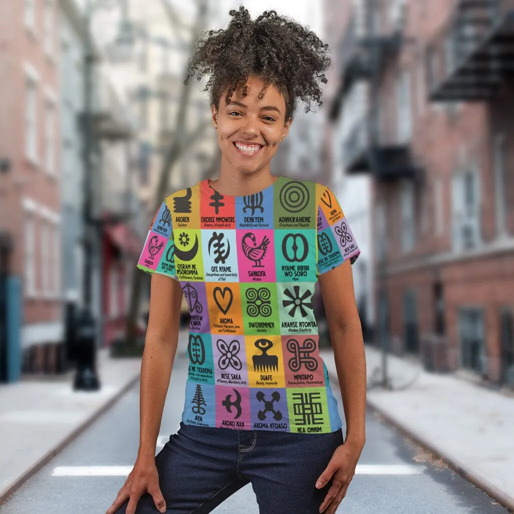 Multi Color Adinkra Symbols T-shirt