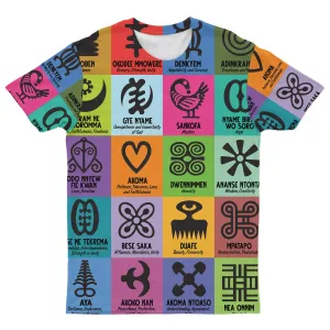 Multi Color Adinkra Symbols T-shirt