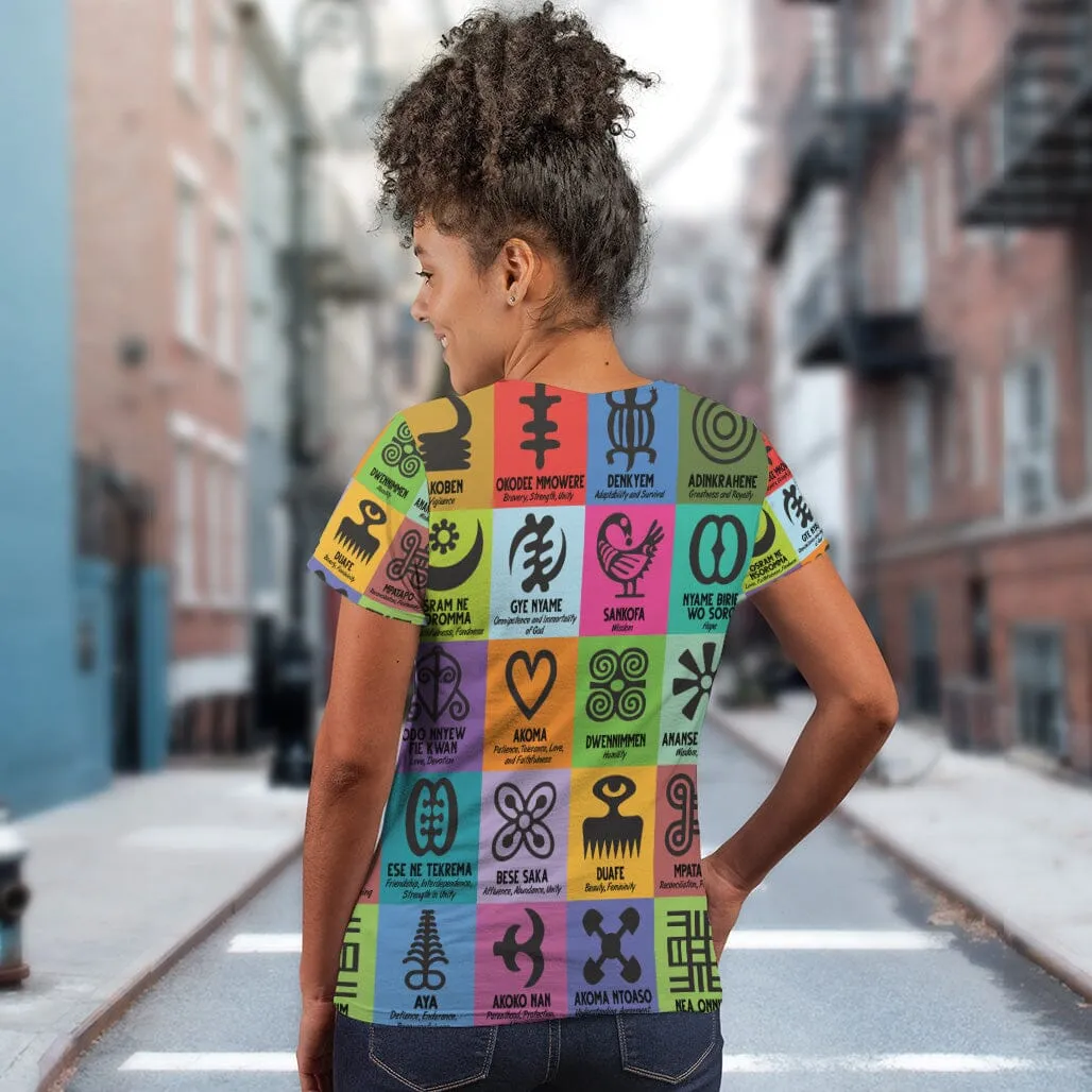 Multi Color Adinkra Symbols T-shirt