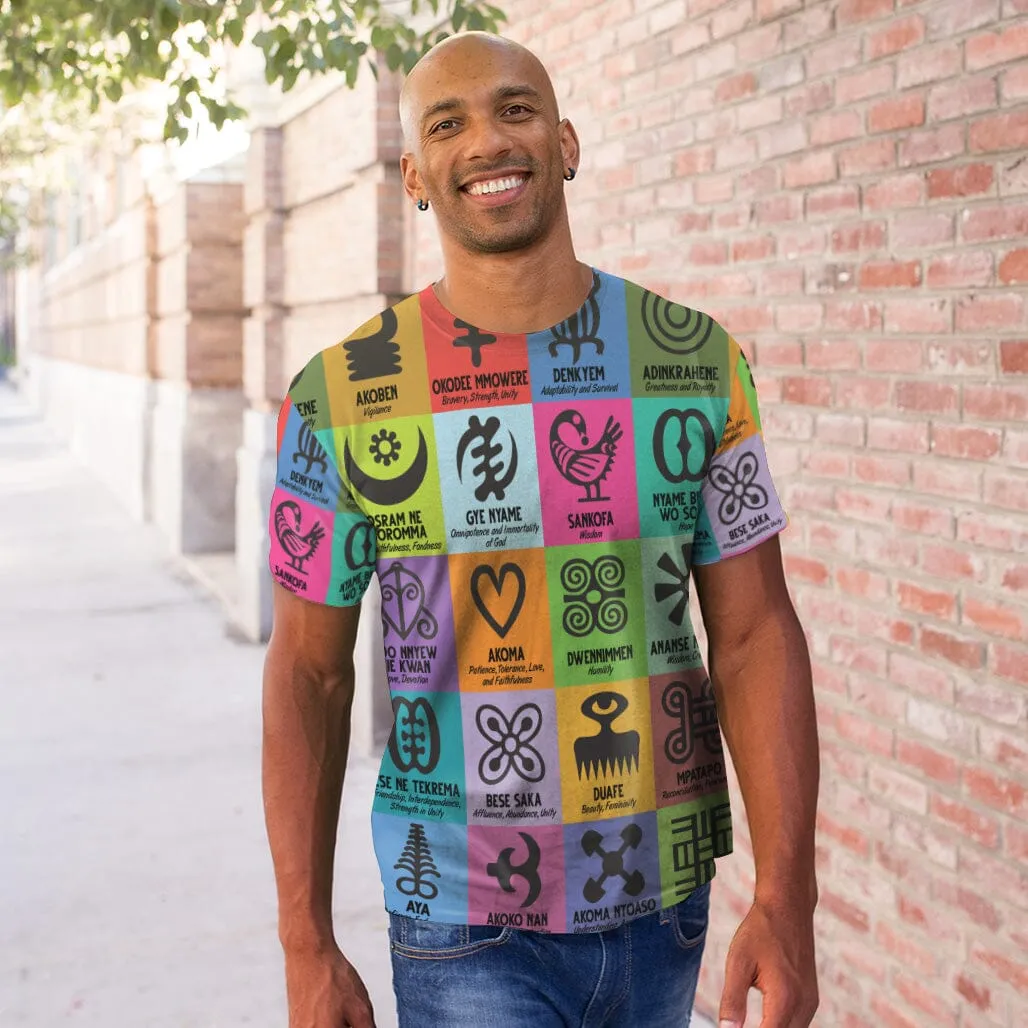 Multi Color Adinkra Symbols T-shirt
