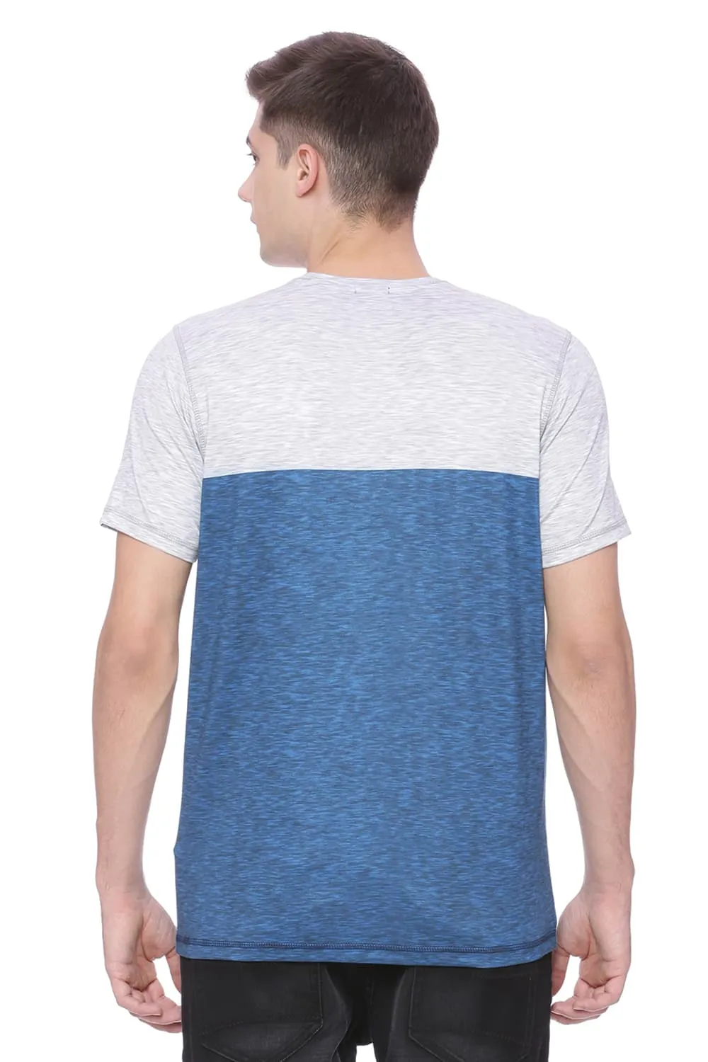 Muscle Fit Space Printed Crew Neck T Shirt