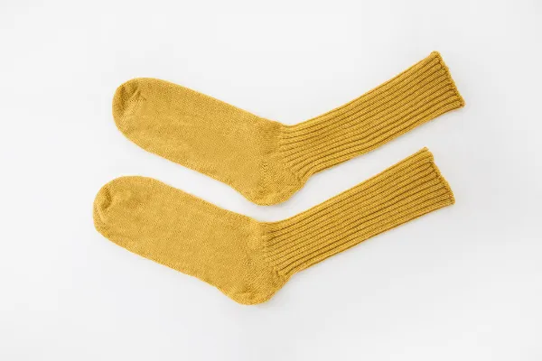 Mustard Mohair   Navy Alpaca Socks  - Made in Britain