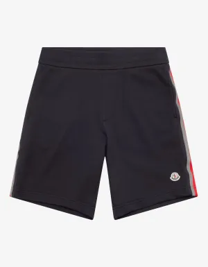 Navy Blue Tricolour Tape Sweat Shorts