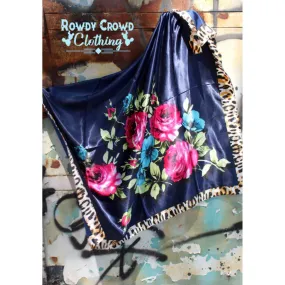 Navy Feisty Floral Wild Rag