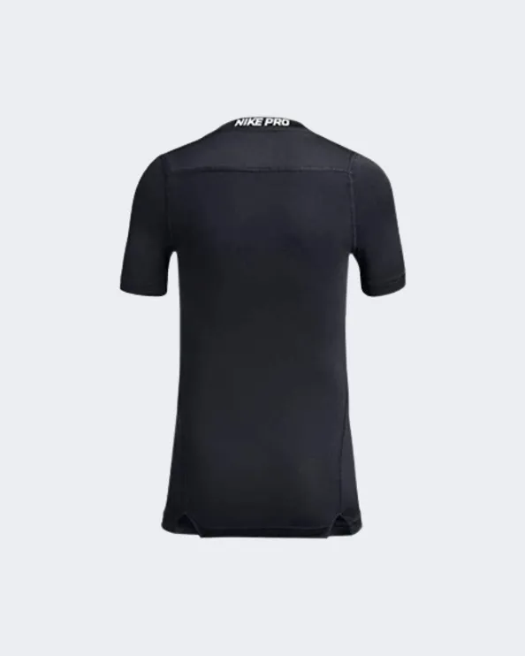 Nike Pro Short Sleeve Boys Training T-Shirt Black/White