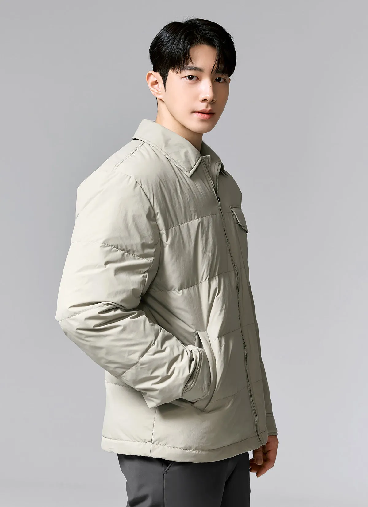 Out-pocket goose down shacket