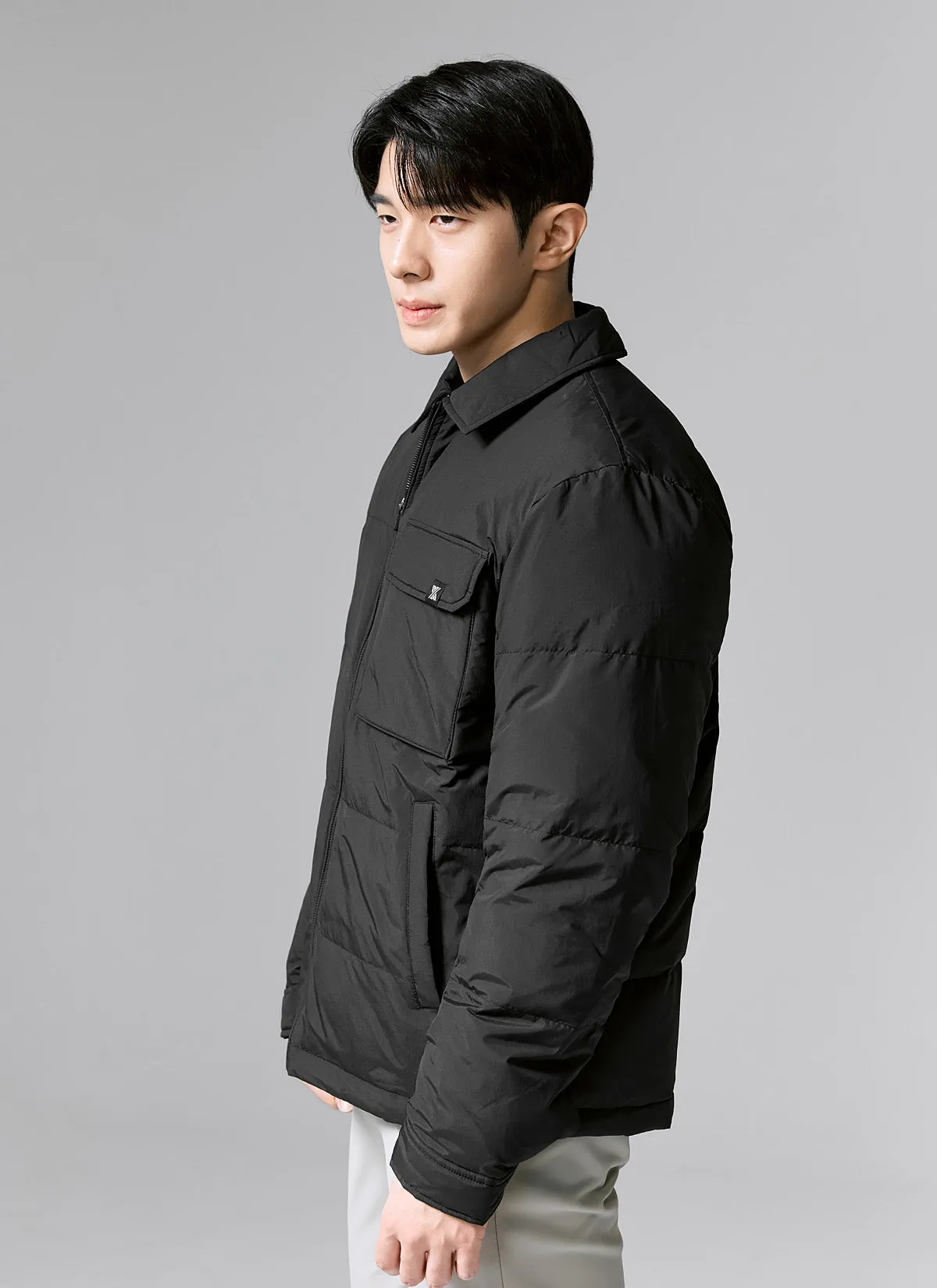 Out-pocket goose down shacket