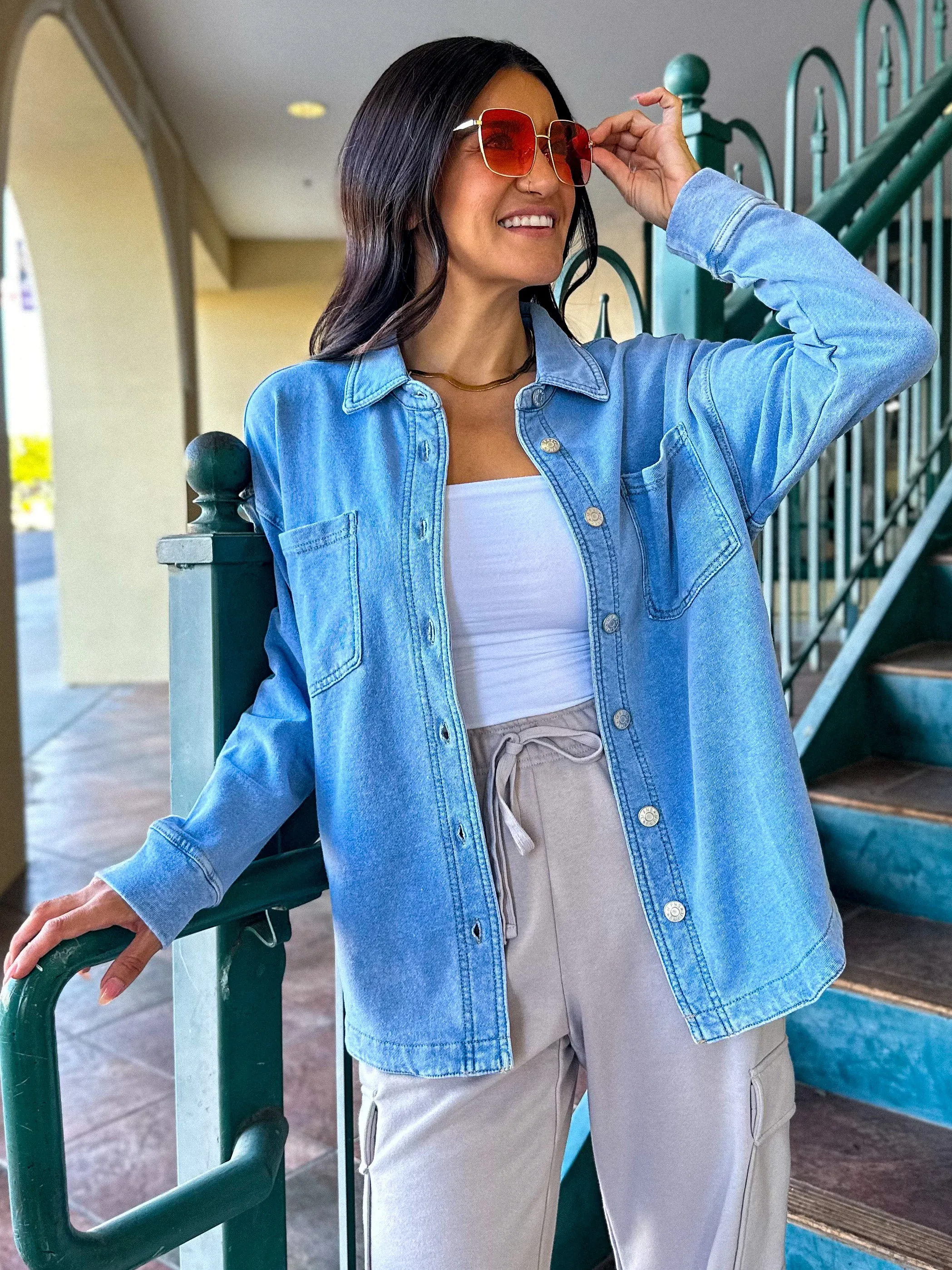 Oversized Denim Wash Shacket