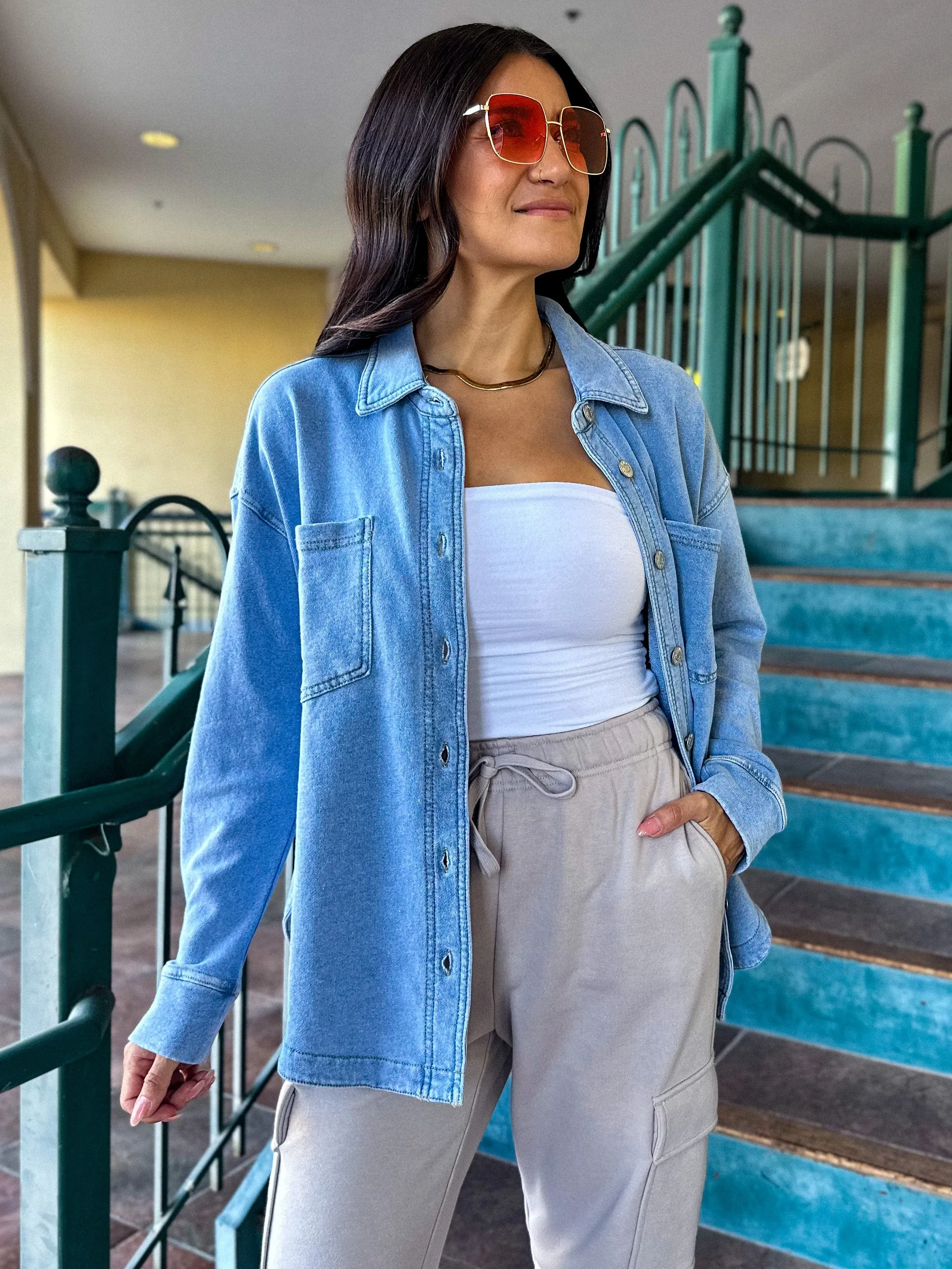 Oversized Denim Wash Shacket