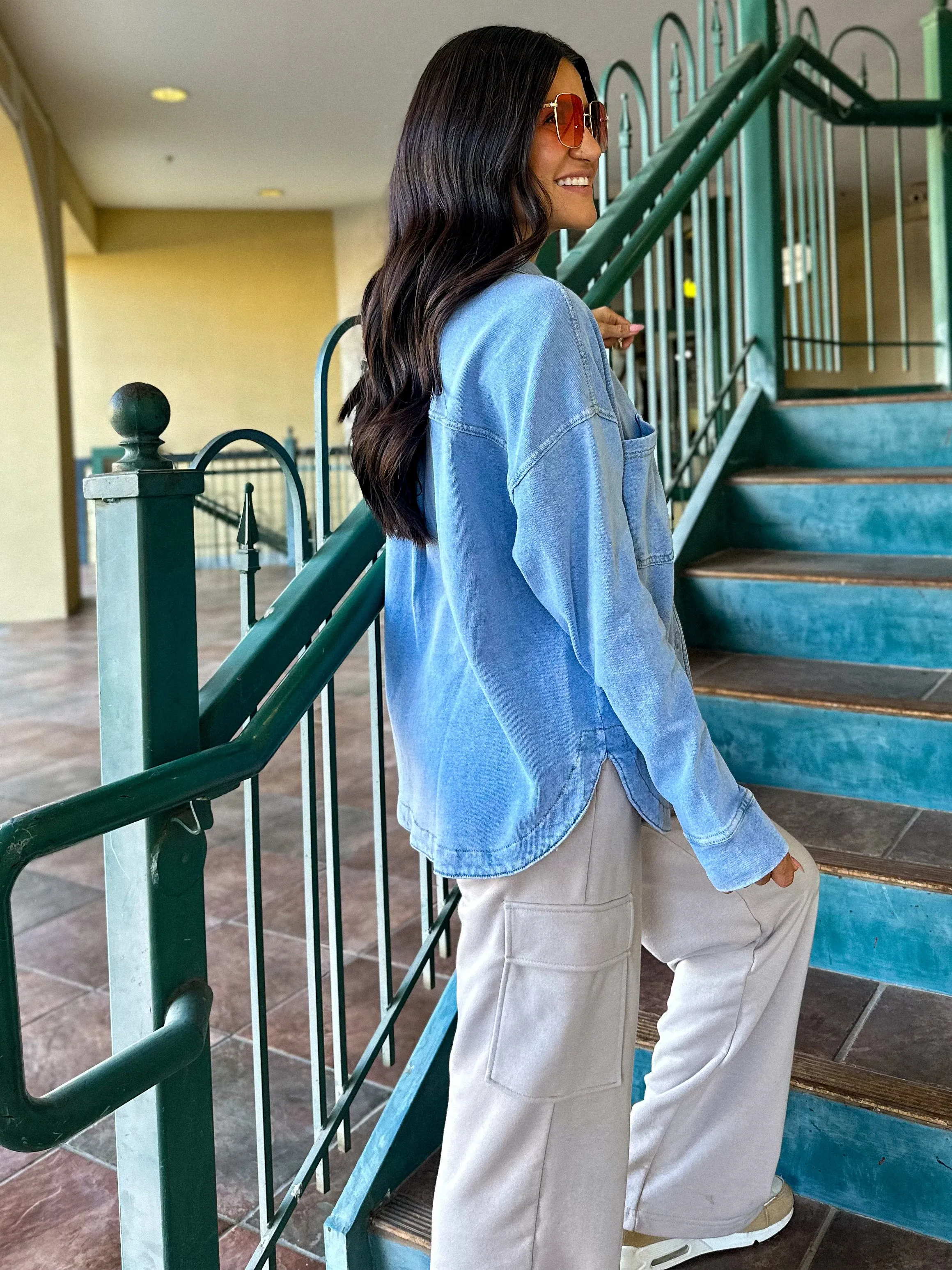 Oversized Denim Wash Shacket