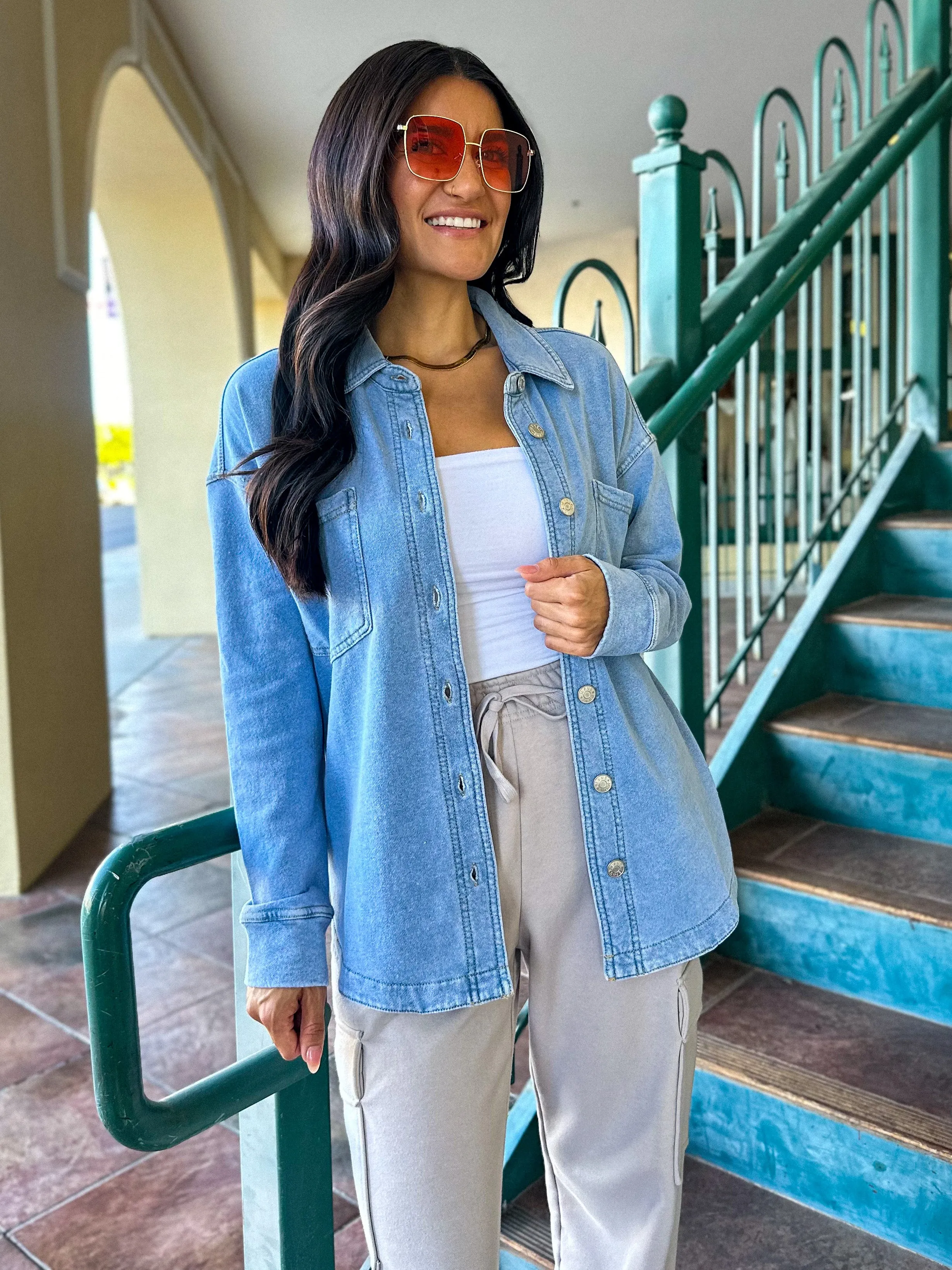 Oversized Denim Wash Shacket