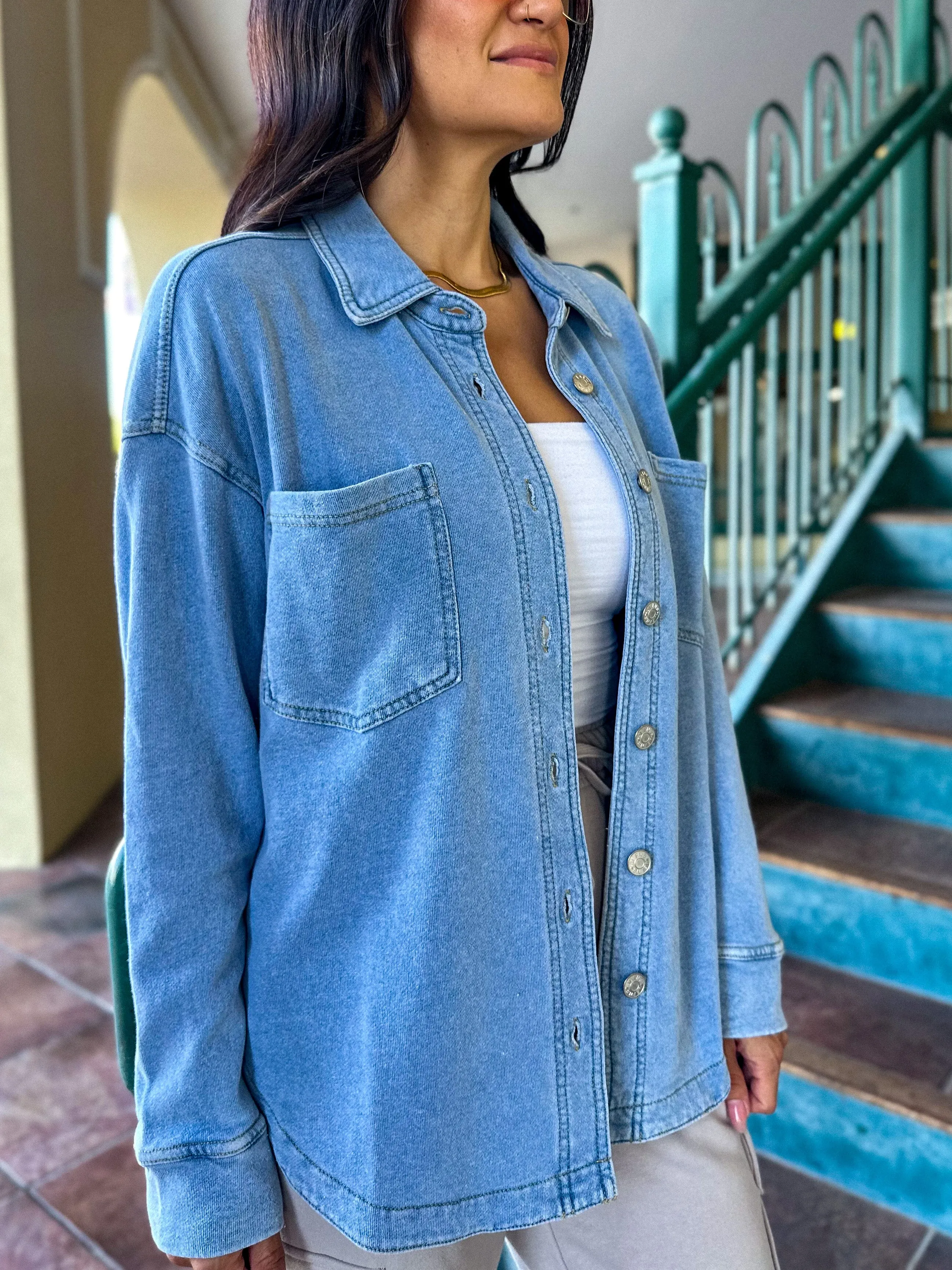 Oversized Denim Wash Shacket