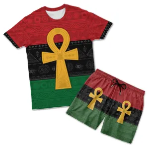 Pan African Ankh T-shirt And Shorts Set