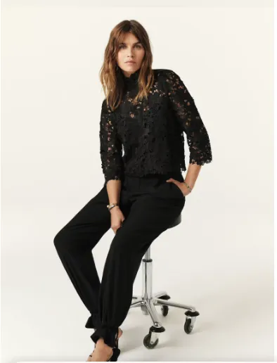 Paul High Neck Lace Top