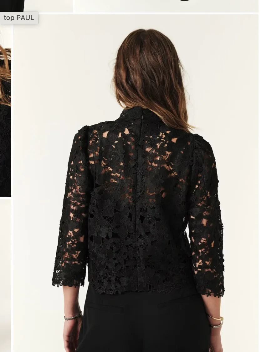 Paul High Neck Lace Top