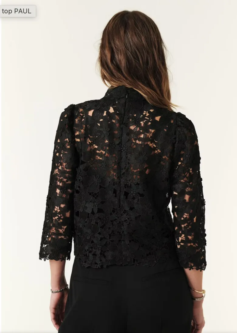 Paul High Neck Lace Top