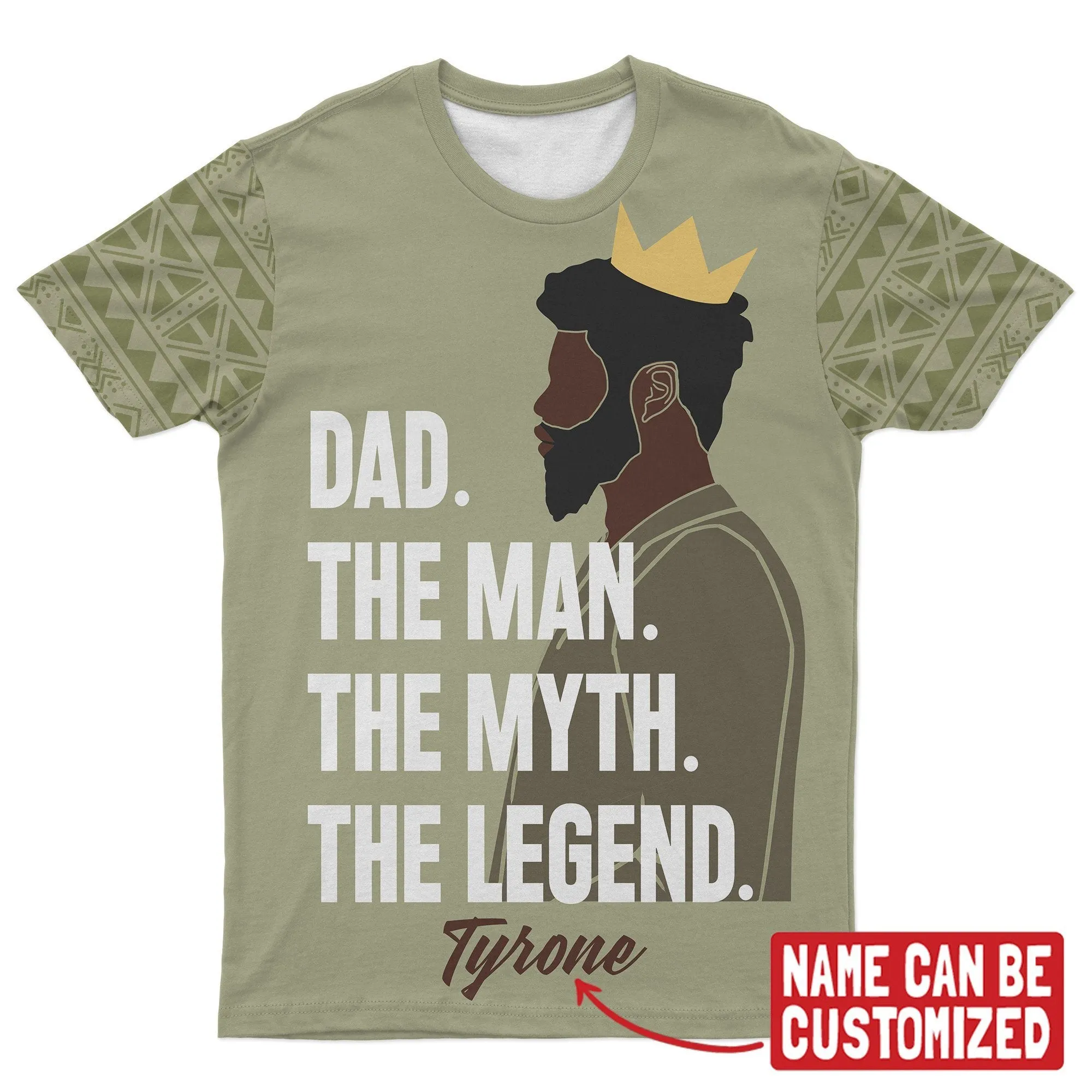 Personalized Black Dad T-shirt
