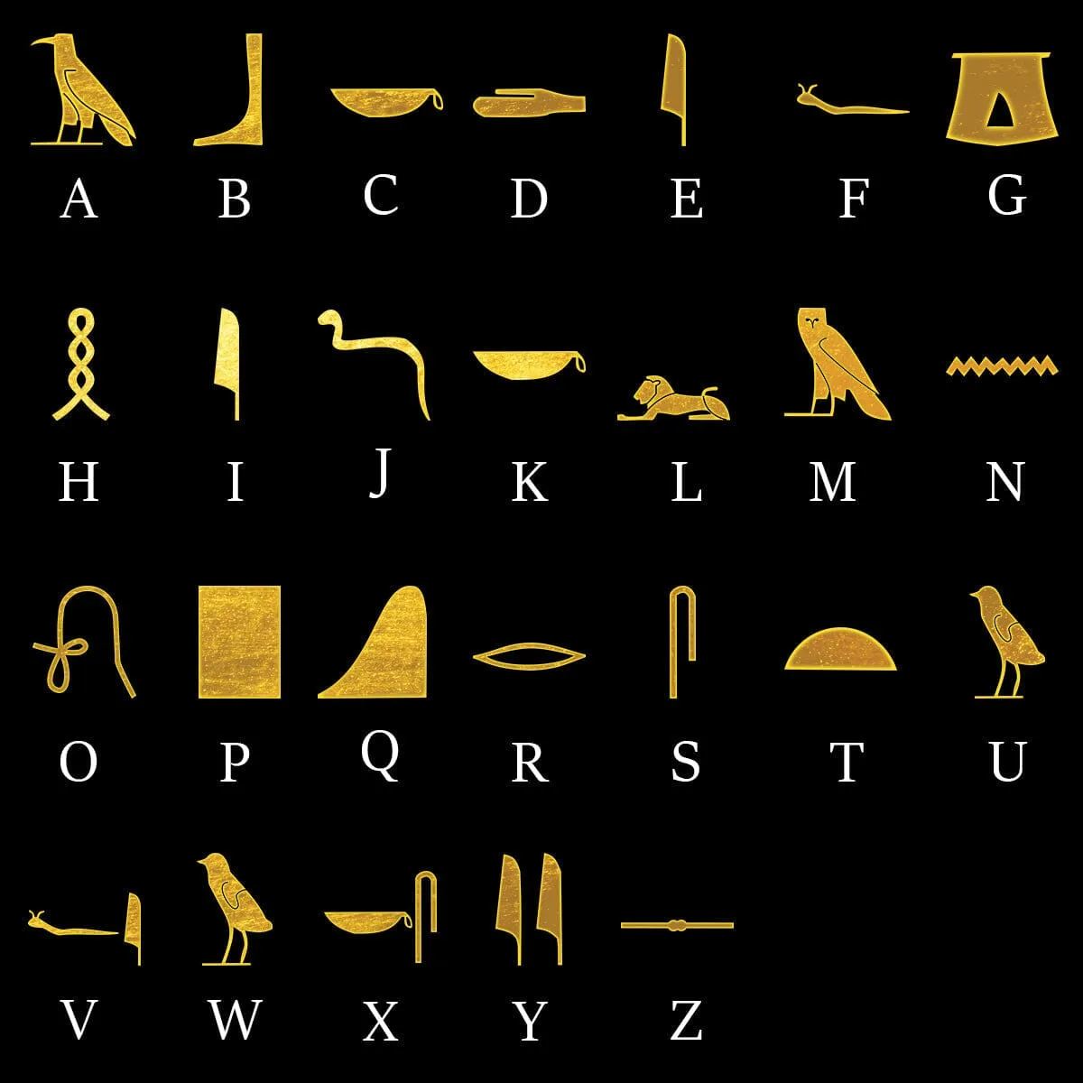 Personalized Egyptian Hieroglyphs Alphabet T-shirt And Shorts Set