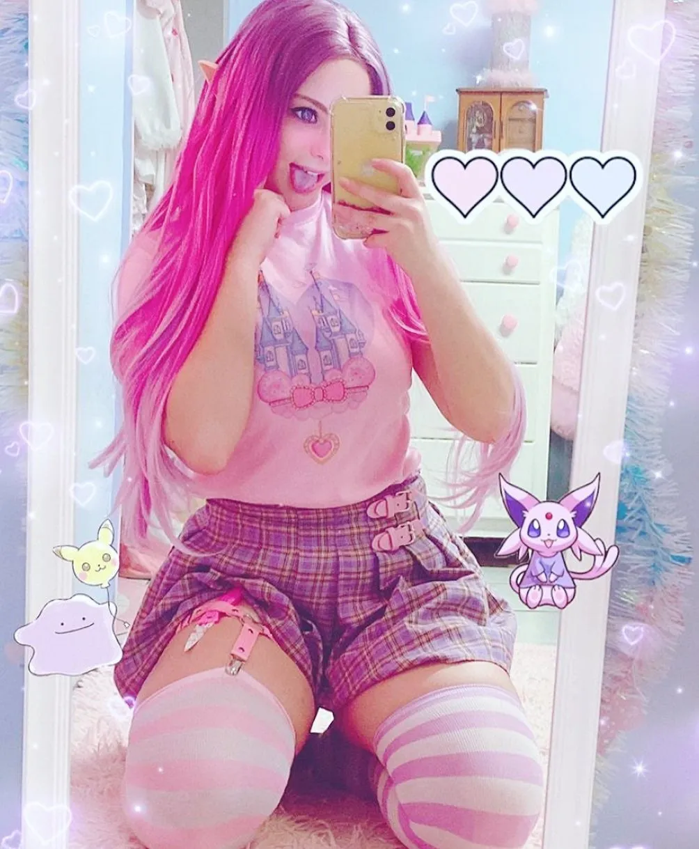 Pink Striped Thigh Highs